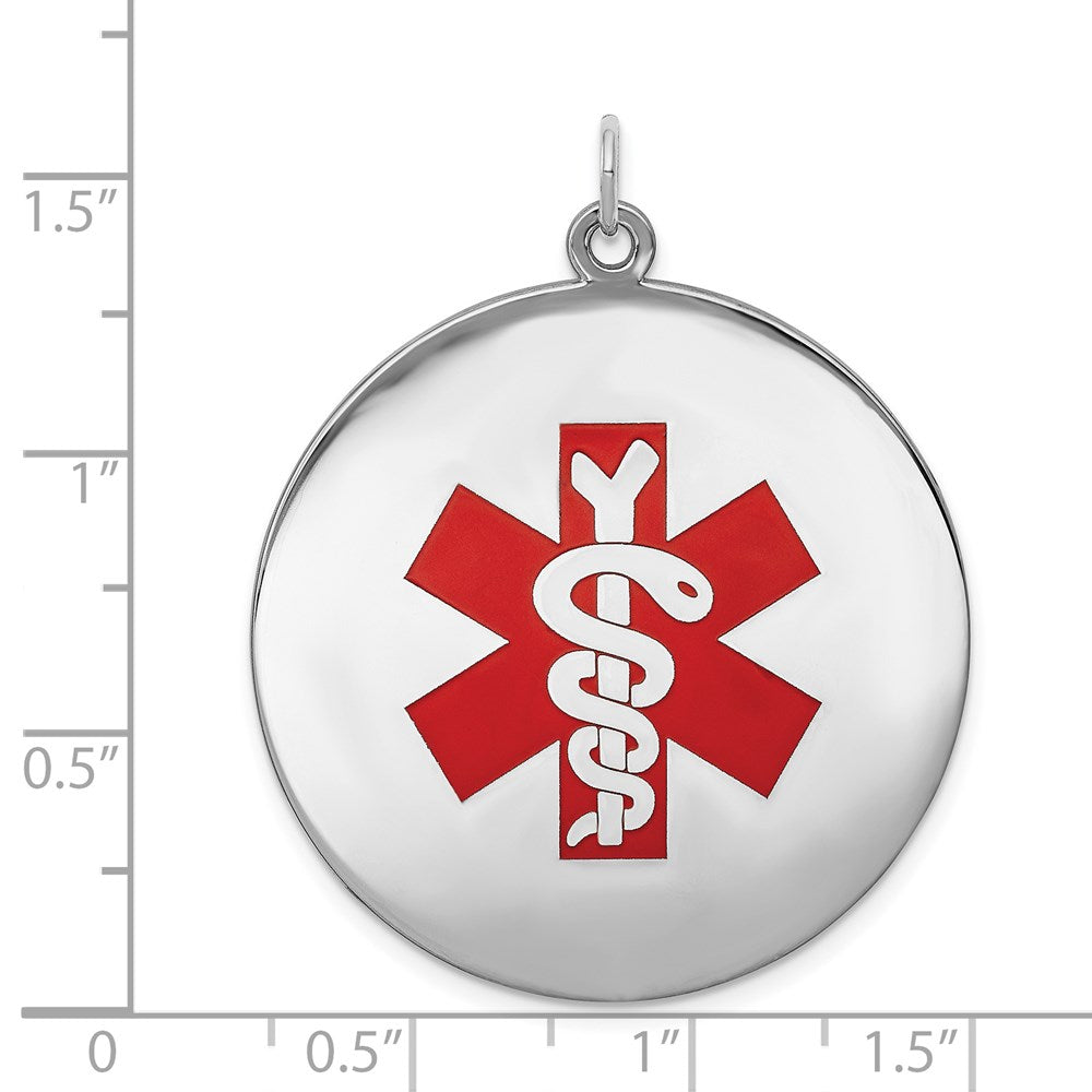 Sterling Silver Rhodium-plated Medical Jewelry Pendant