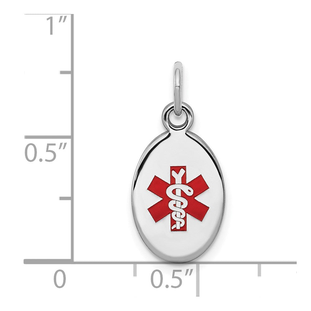 Sterling Silver Rhodium-plated Medical Jewelry Charm