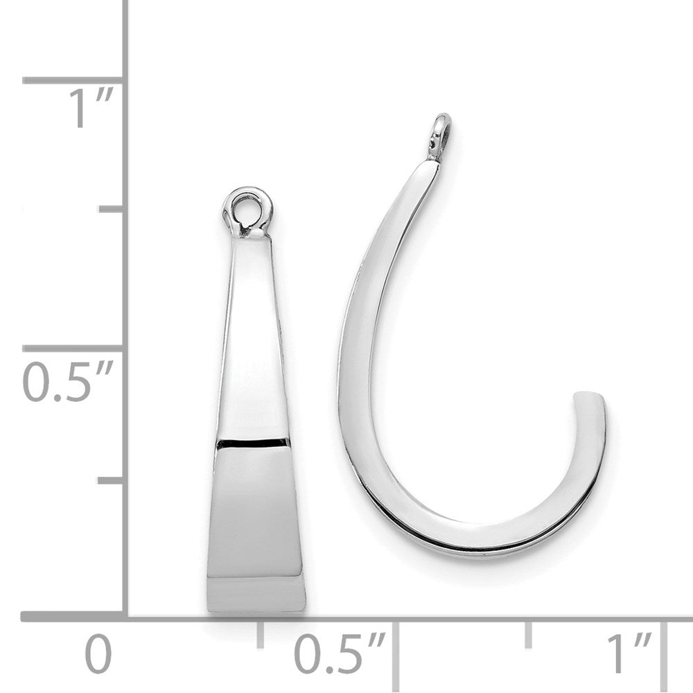 14k White Gold Polished J-Hoop Earring Jackets