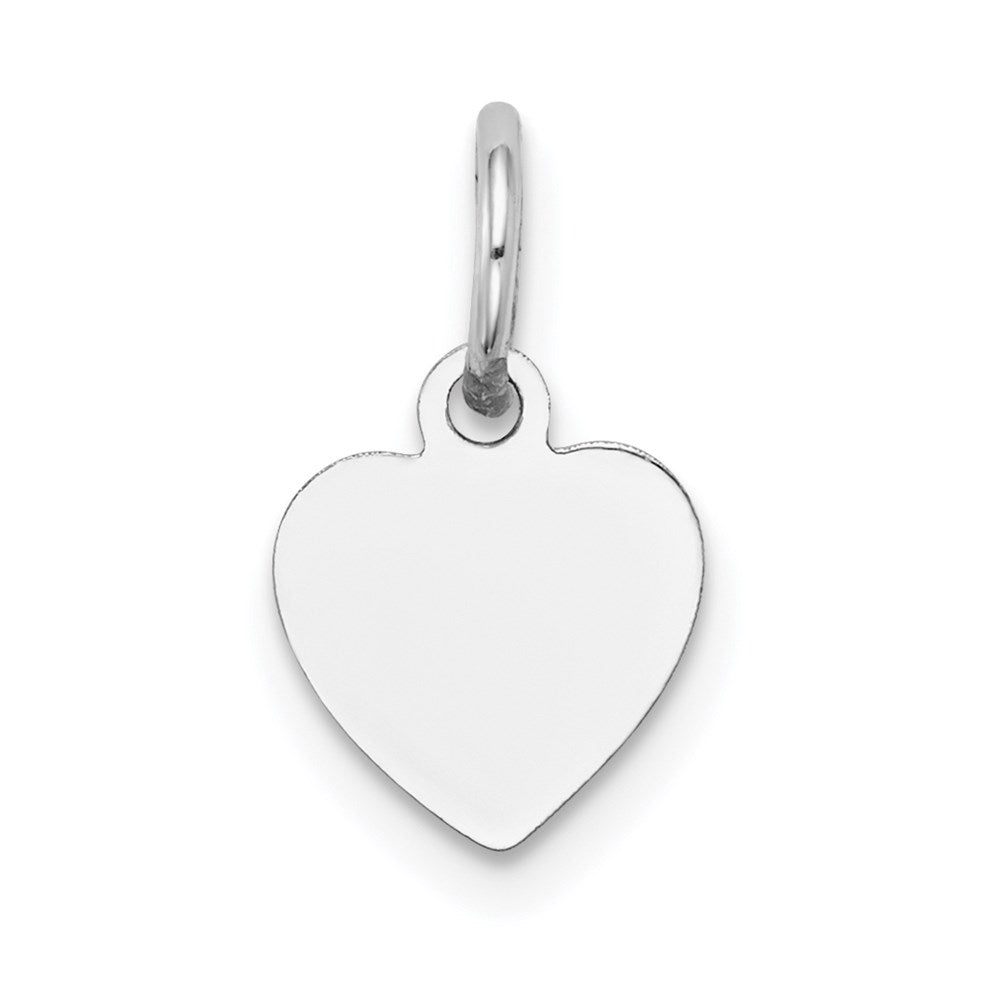 14k White Gold Plain .018 Gauge Engravable Heart Charm