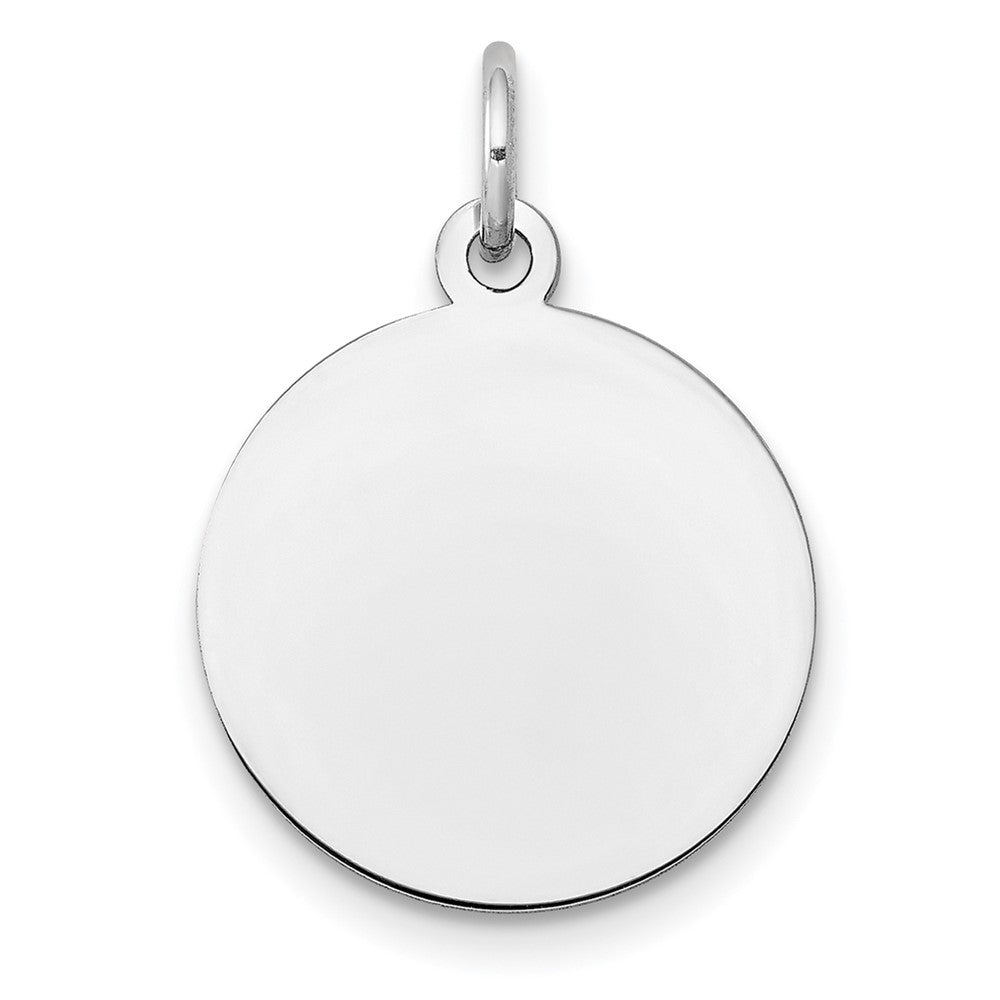 14k White Gold Plain .013 Gauge Round Engravable Disc Charm