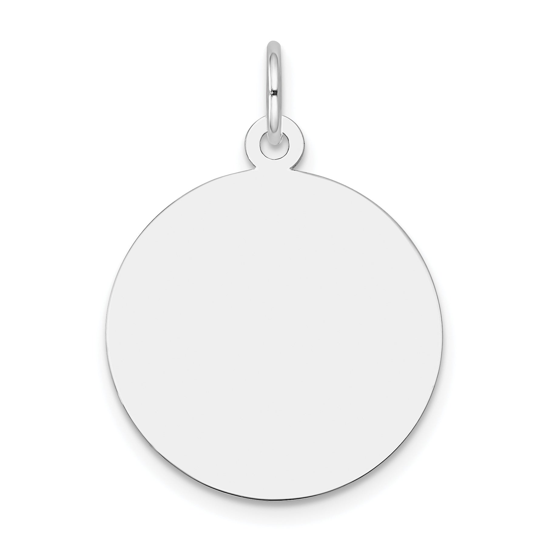 14k White Gold Plain .013 Gauge Round Engravable Disc Charm