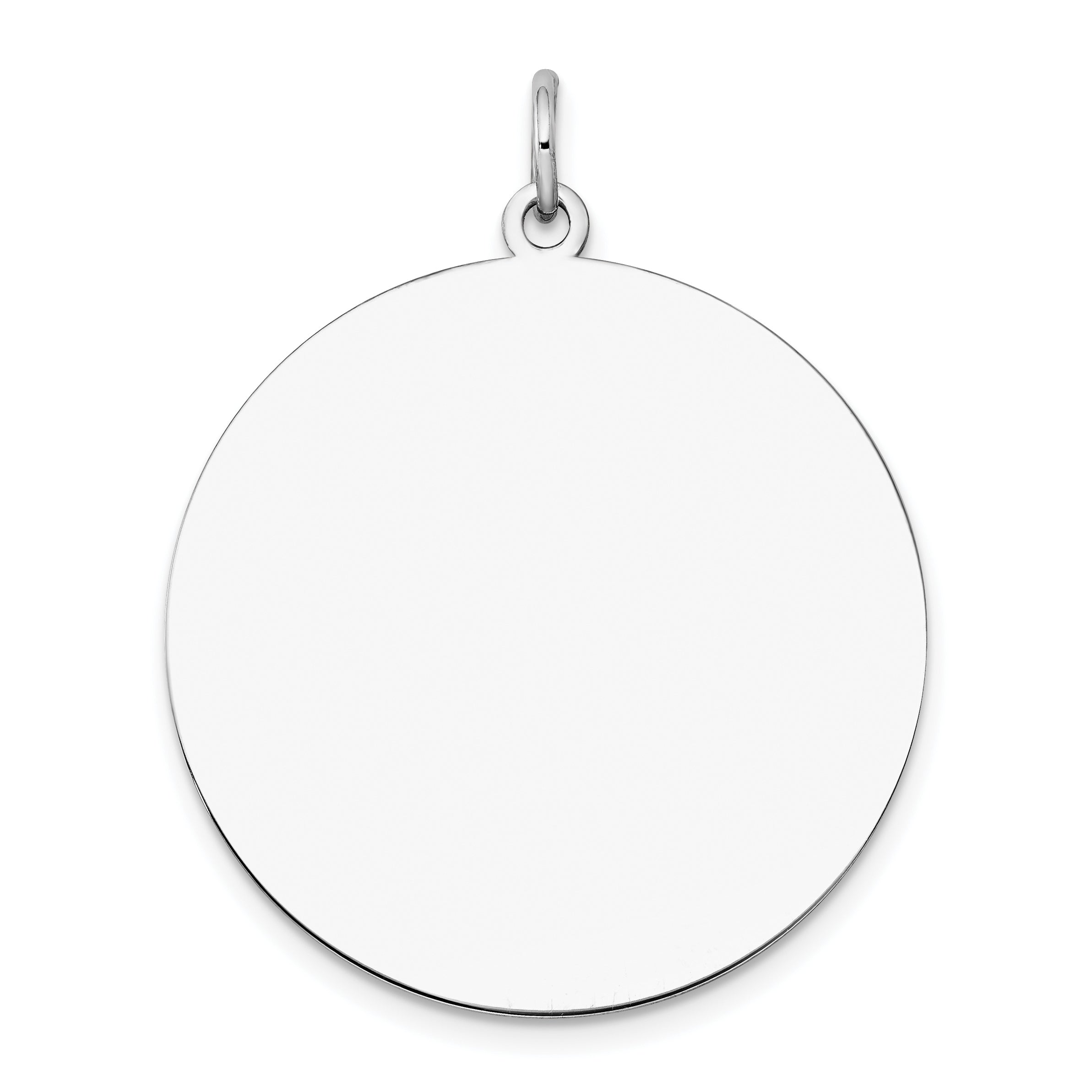 14k White Gold Plain .013 Gauge Round Engravable Disc Charm