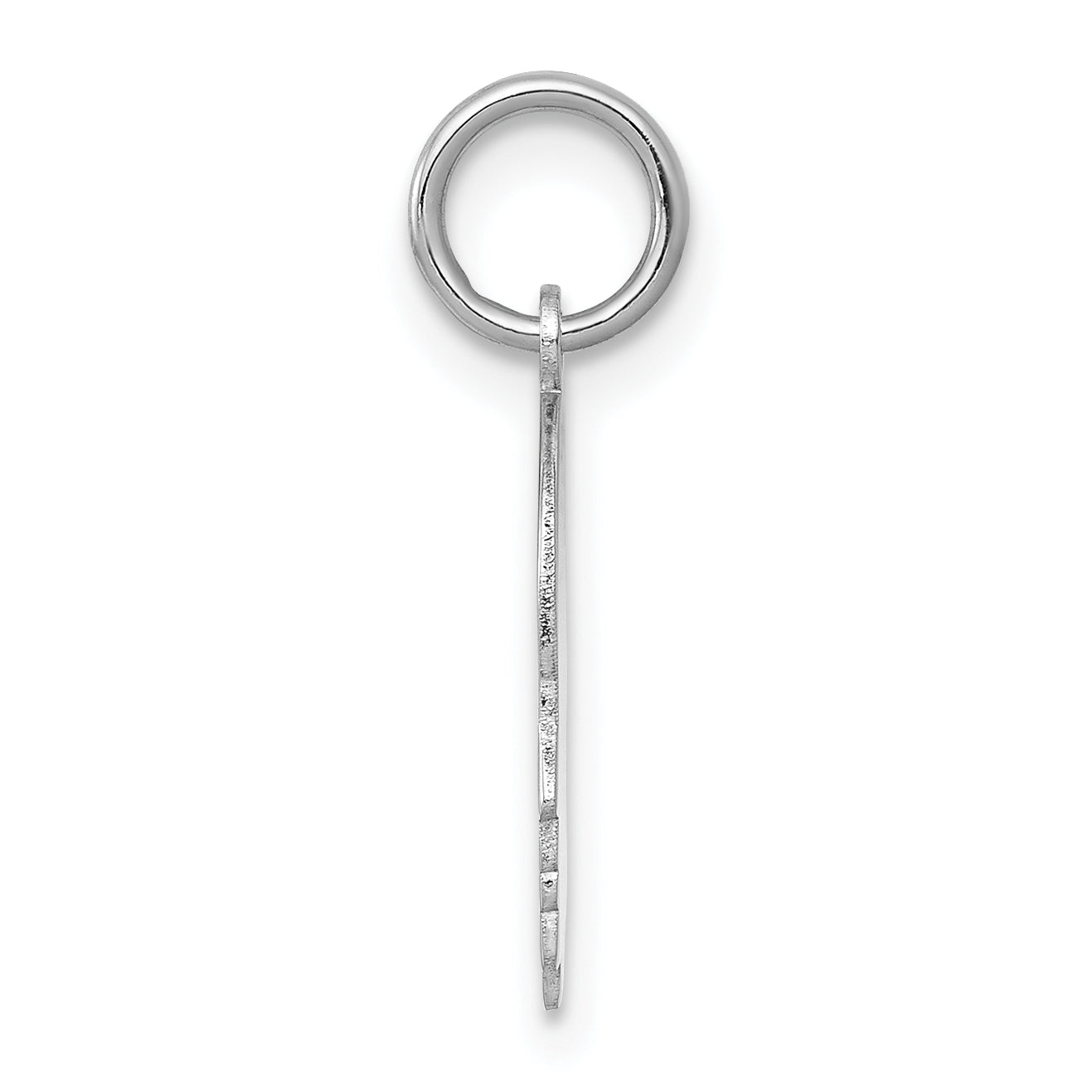 14k White Plain Small.013 Depth Facing Right Engravable Boy Charm