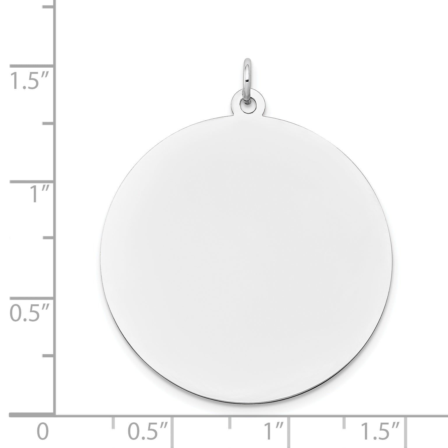 14K White Gold Round Disc Charm