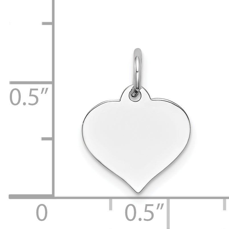 14K White Gold Heart Disc Charm