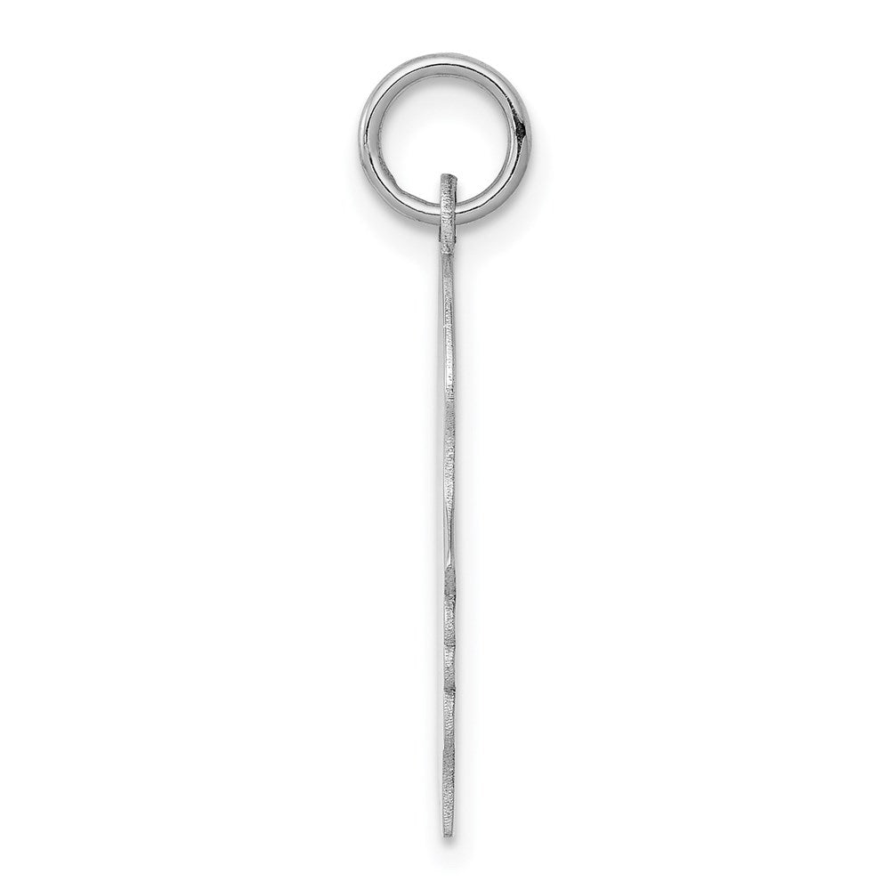 14k White Plain Medium.027 Depth Facing Right Engravable Girl Charm