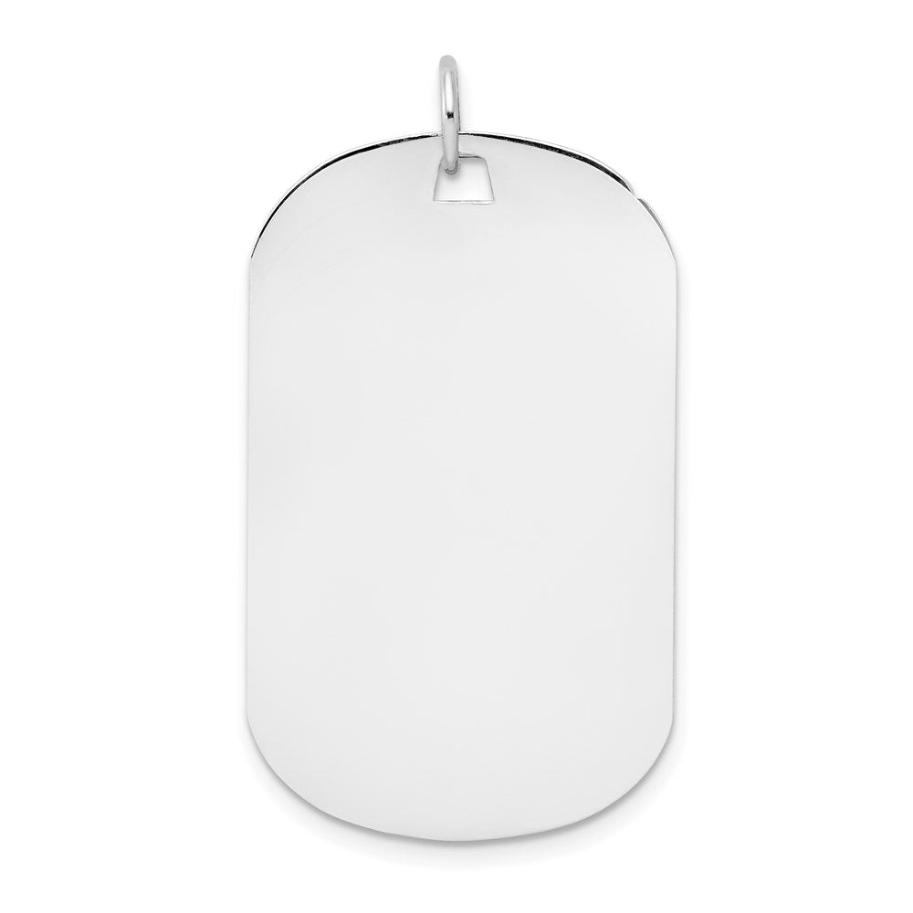 14k White Gold Plain .018 Gauge Engraveable Dog Tag Disc Charm