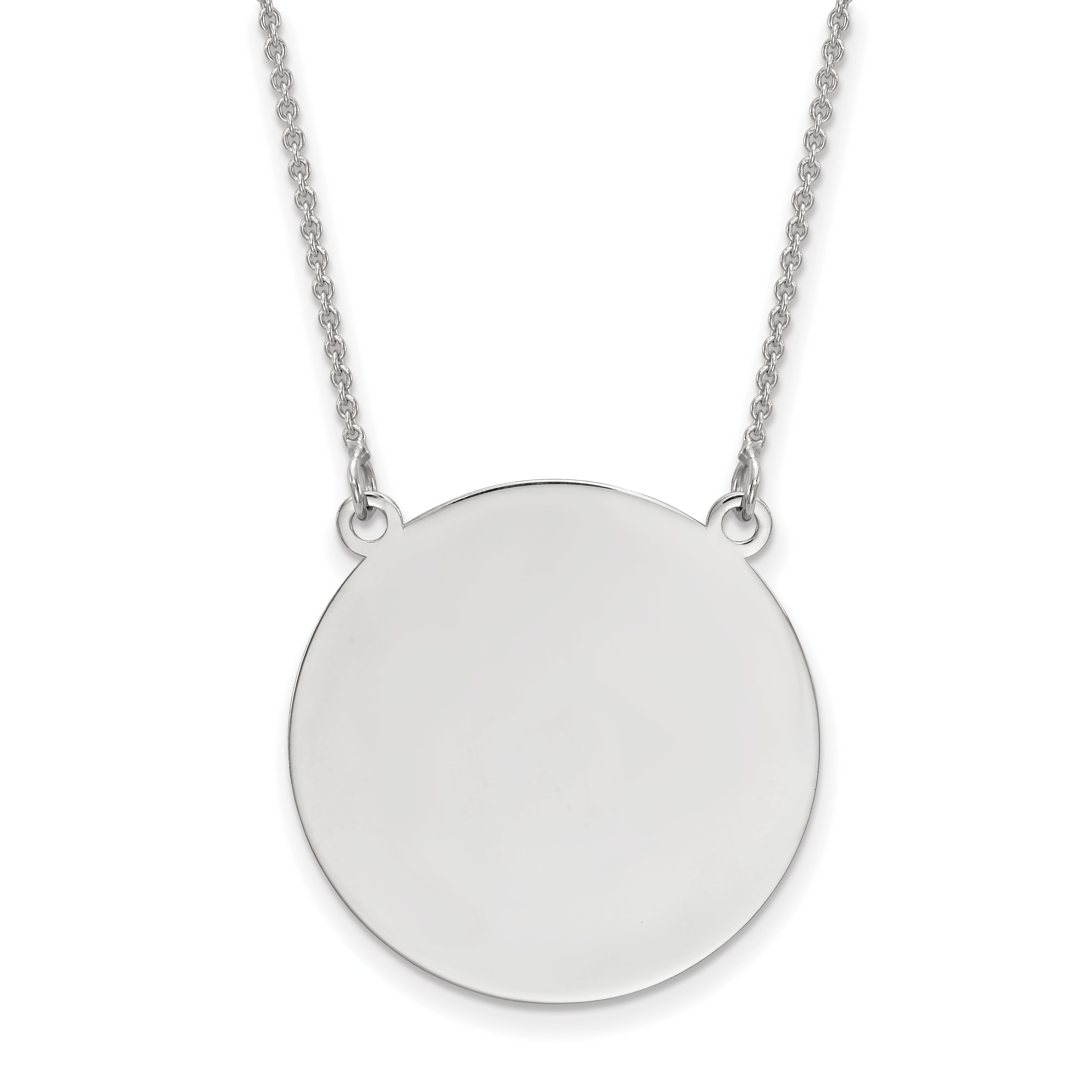 14k White Gold Plain .018 Gauge Engraveable Heart Disc Charm