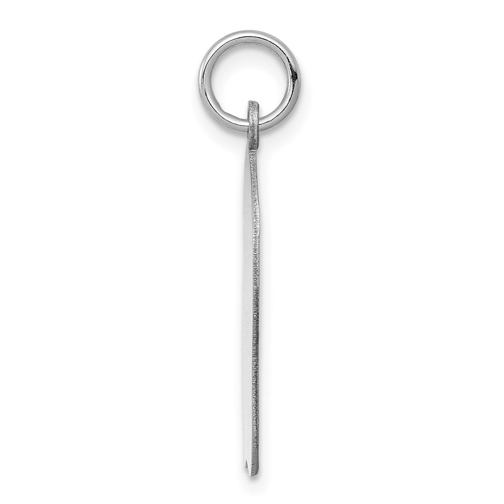 14k White Plain Medium.009 Depth Facing Left Engravable Girl Charm