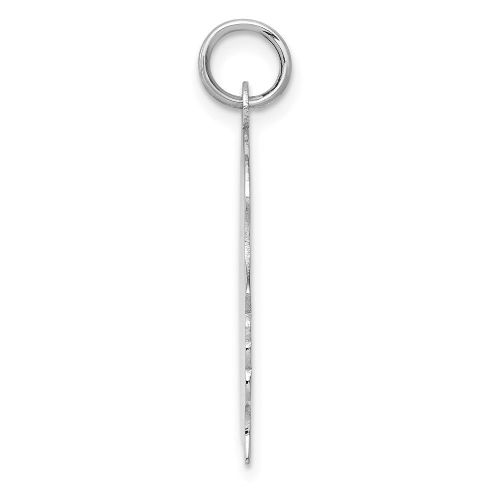 14k White Plain Large.011 Depth Facing Right Engravable Girl Charm