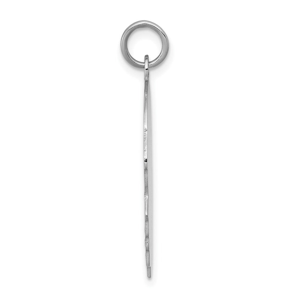 14k White Plain Large.013 Depth Facing Left Engravable Boy Charm