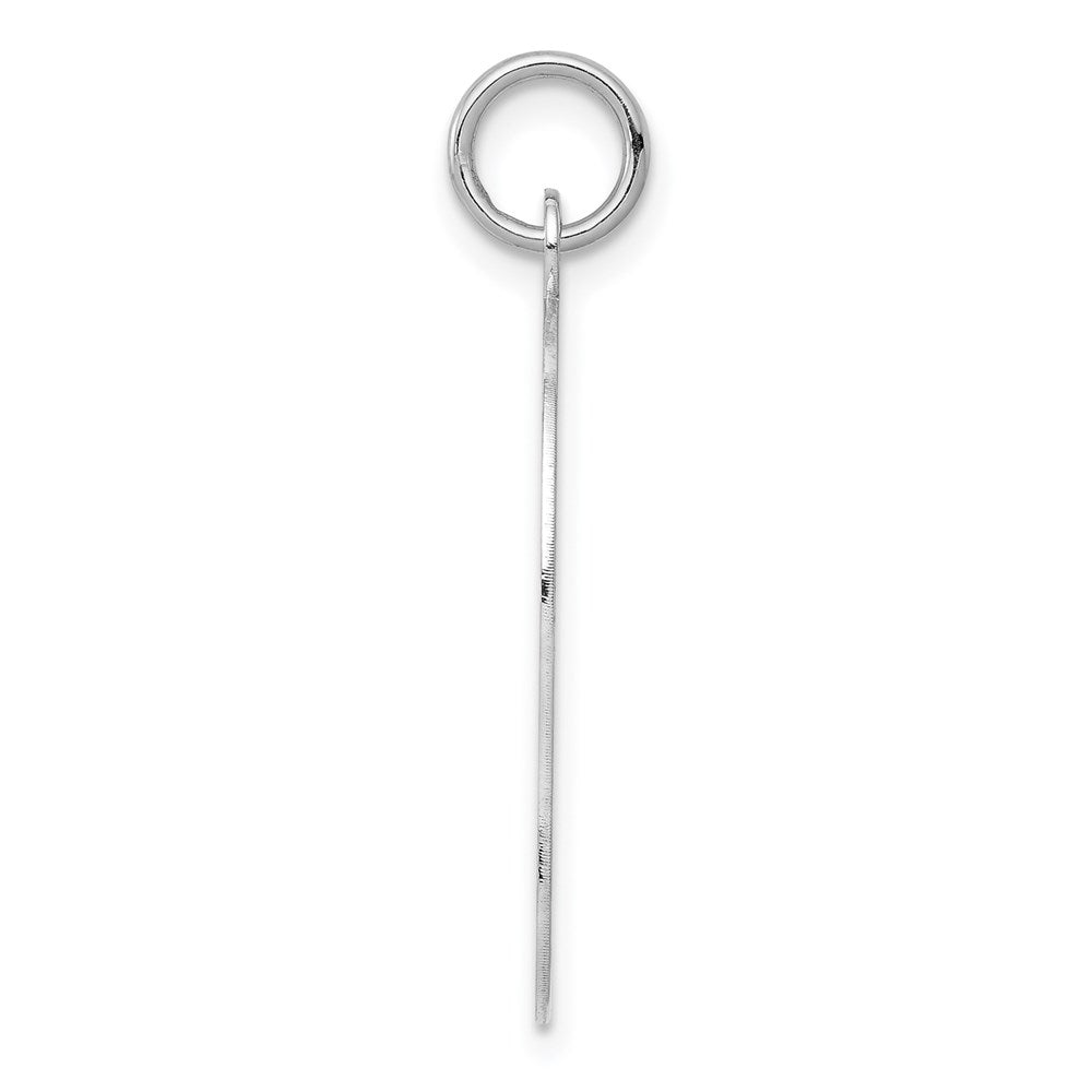 14k White Plain Large.018 Depth Facing Left Engravable Girl Charm
