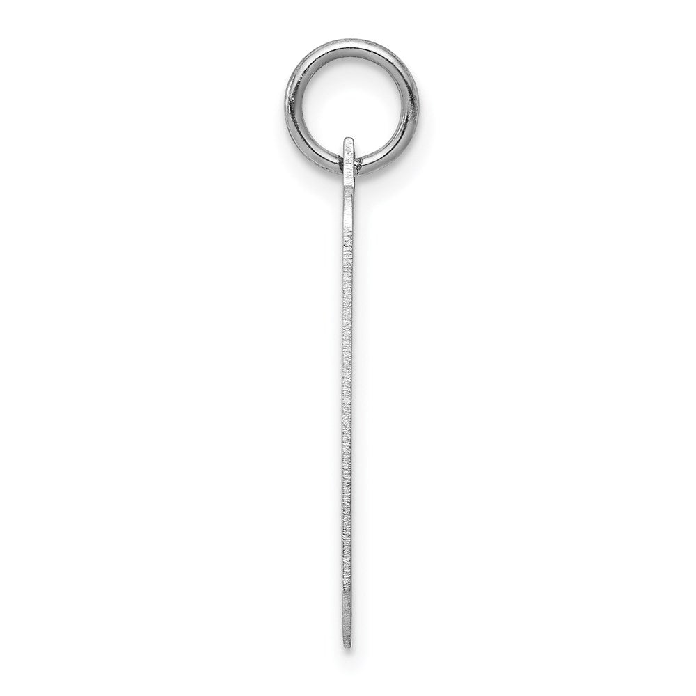 14k White Gold Plain .018 Gauge Rectangular Engravable Charm