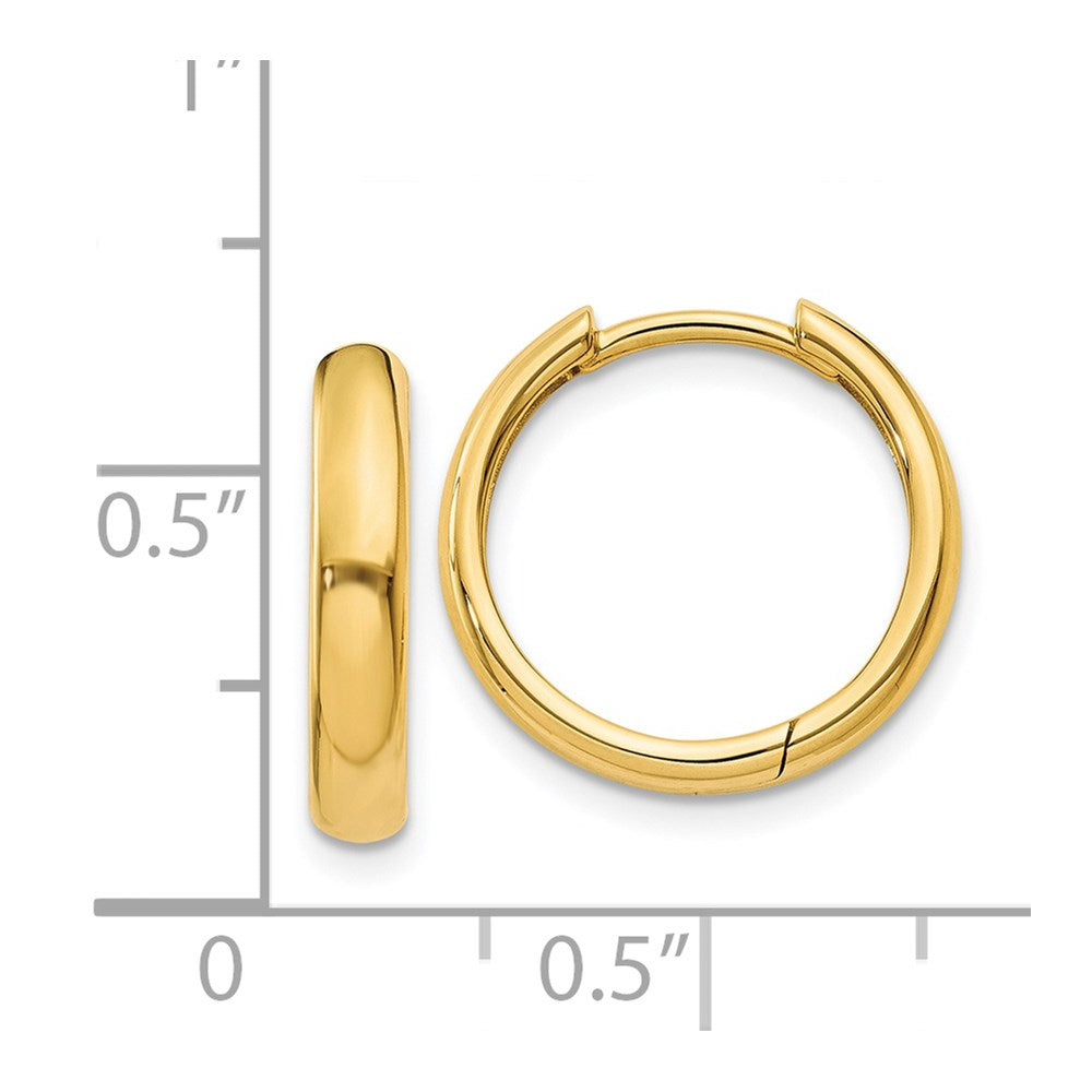 14k Round Hinged Hoop Earrings