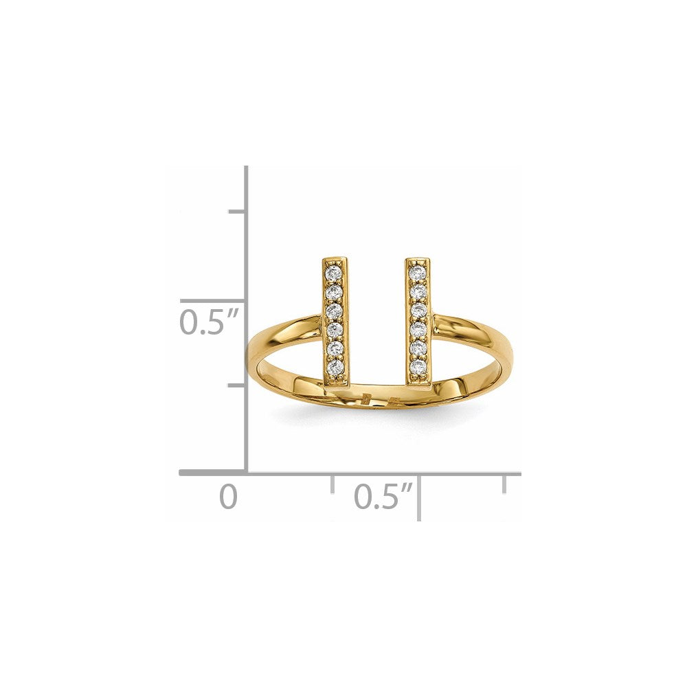 14ky Diamond Double Bar Ring
