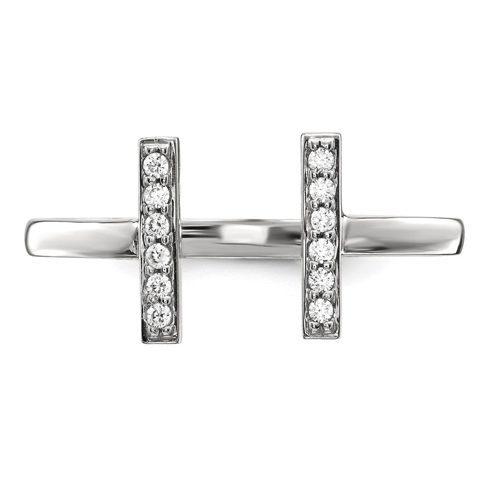14kw Diamond Double Bar Ring