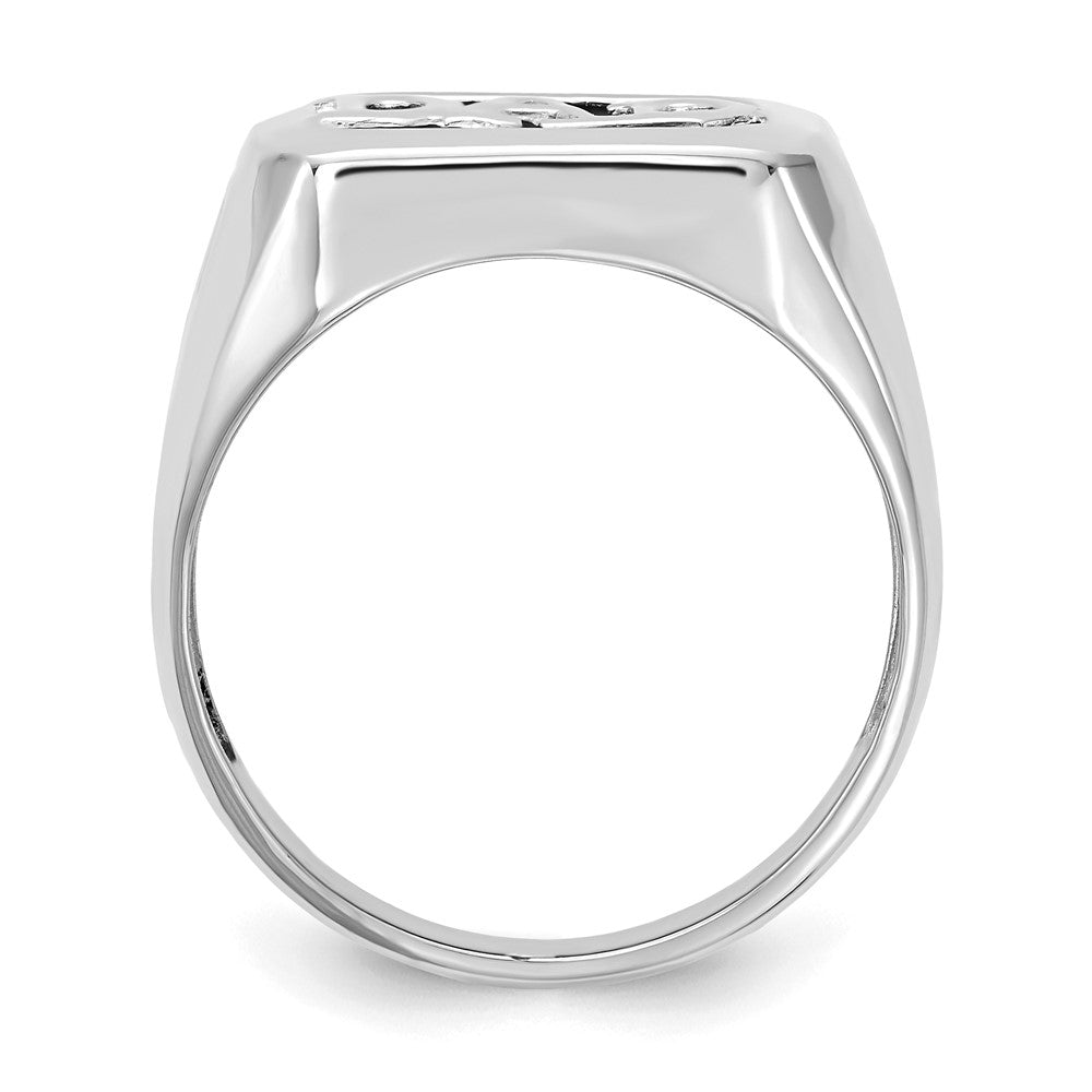 14k White Gold AA Diamond men's ring