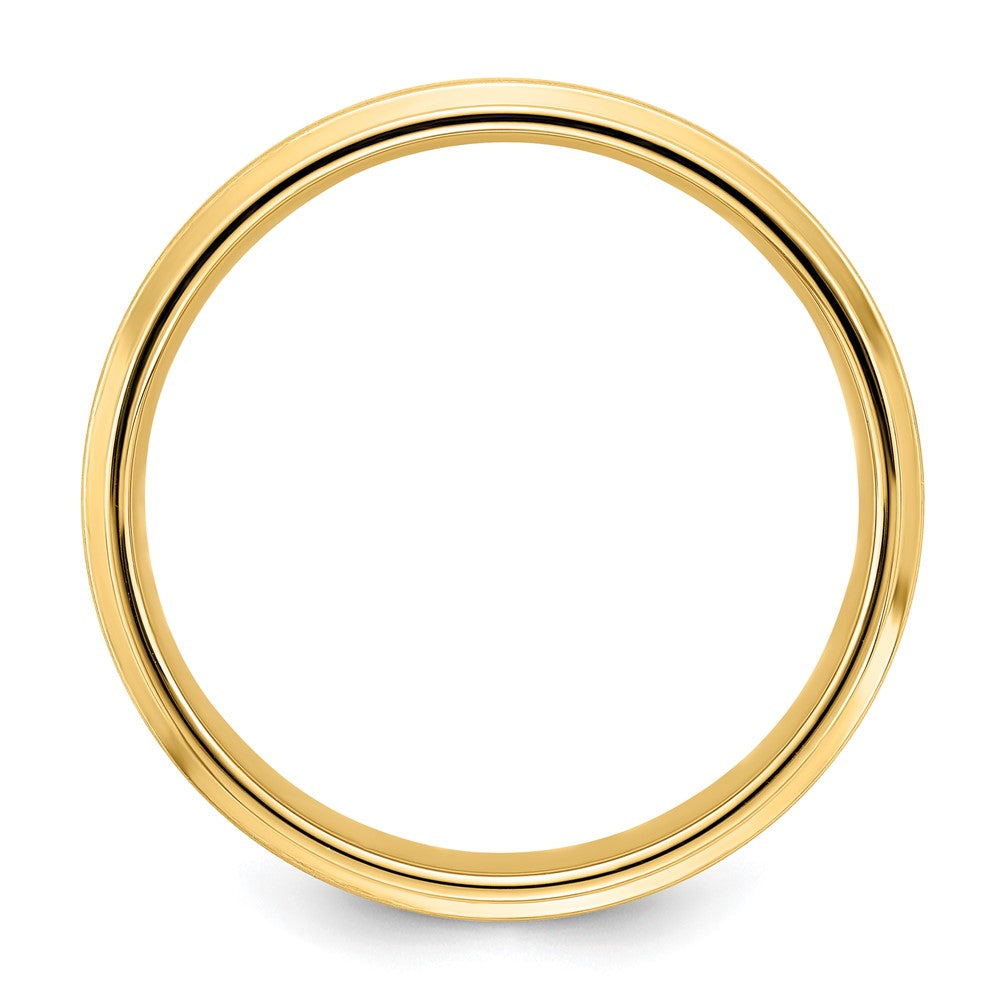 14k Yellow Gold 6mm Lightweight Comfort Fit Brushed Satin Fancy Wedding Band Size 9.5