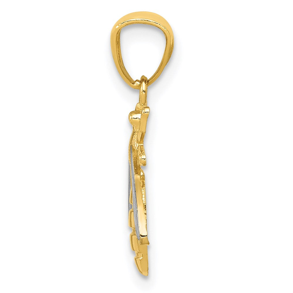 14k w/Rhodium Bee Pendant