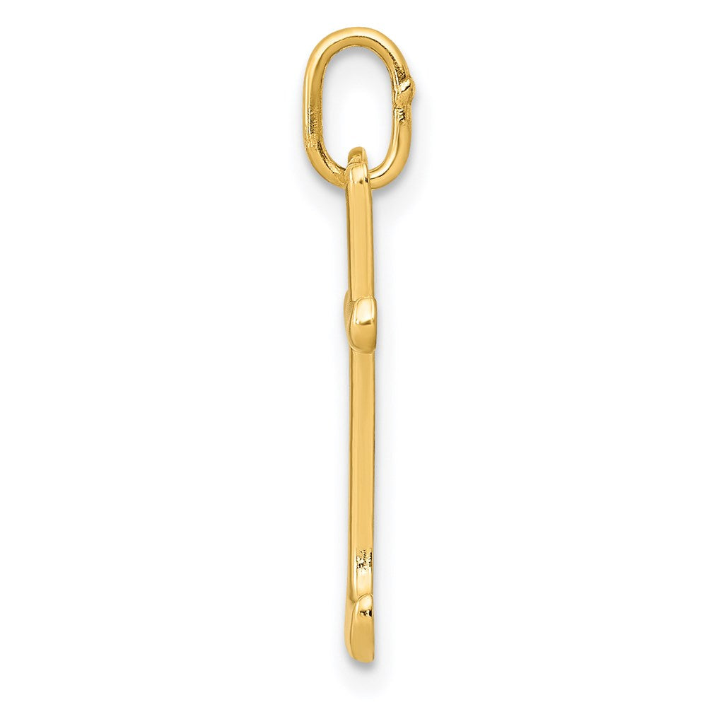 14k Yellow Gold Letter T Initial Charm