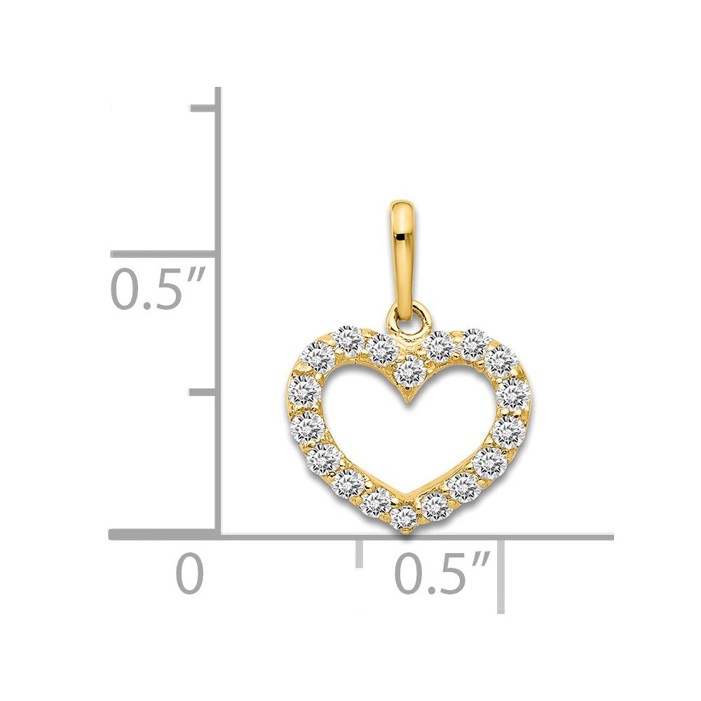 14k CZ Children's Heart Pendant