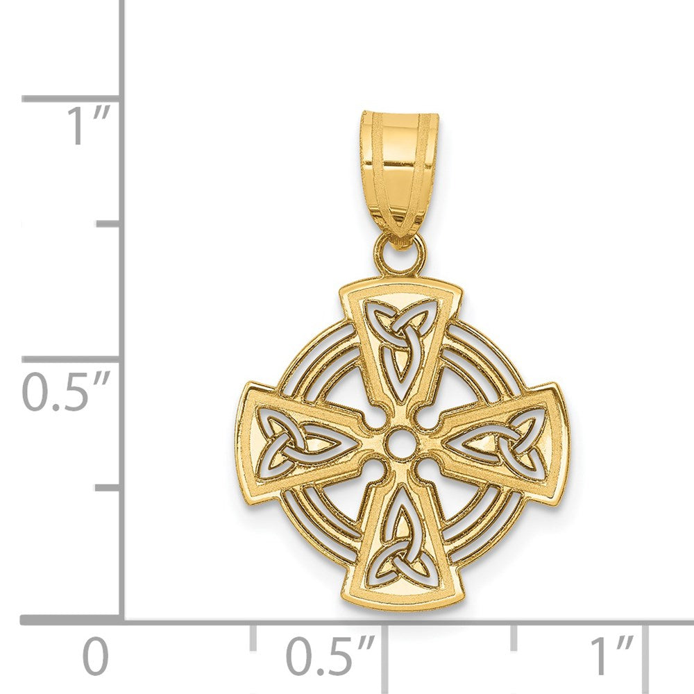 14k Laser Cut Celtic Cross Charm