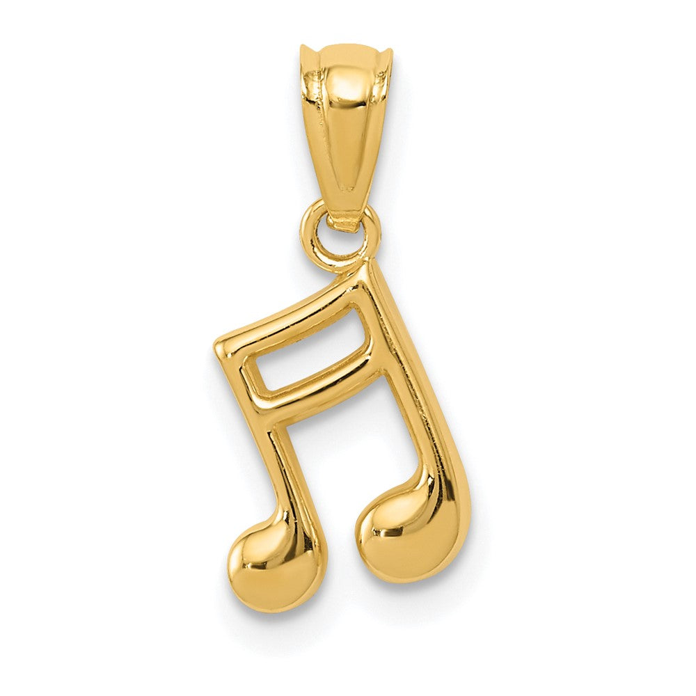 14k Gold Polished Music Note Pendant