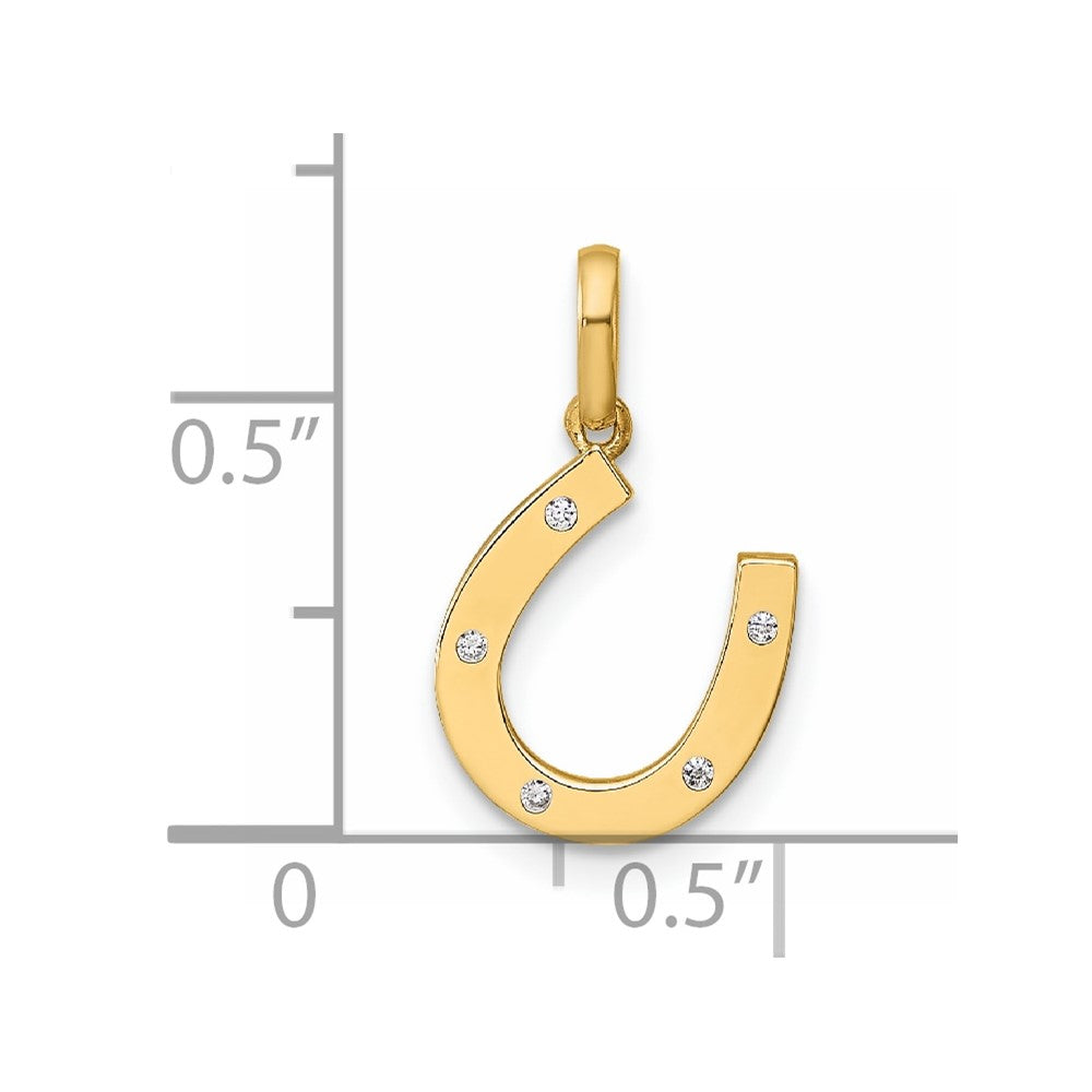 14k Childrens CZ Horseshoe Pendant