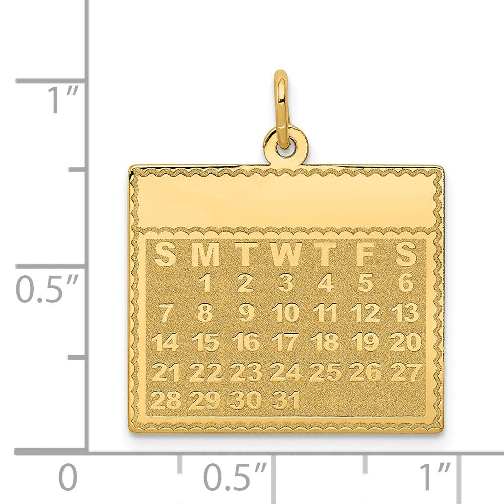14k Monday the First Day Calendar Pendant