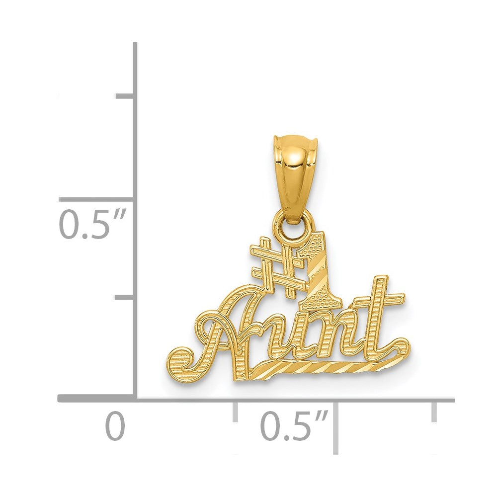 14k #1 AUNT Pendant