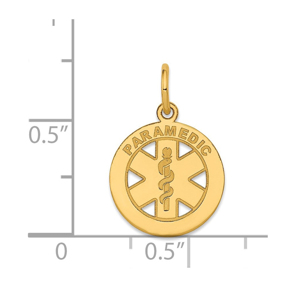 14k Small PARAMEDIC Medical Charm