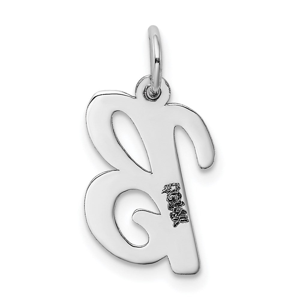 14k White Gold Medium Script Letter B Initial Charm