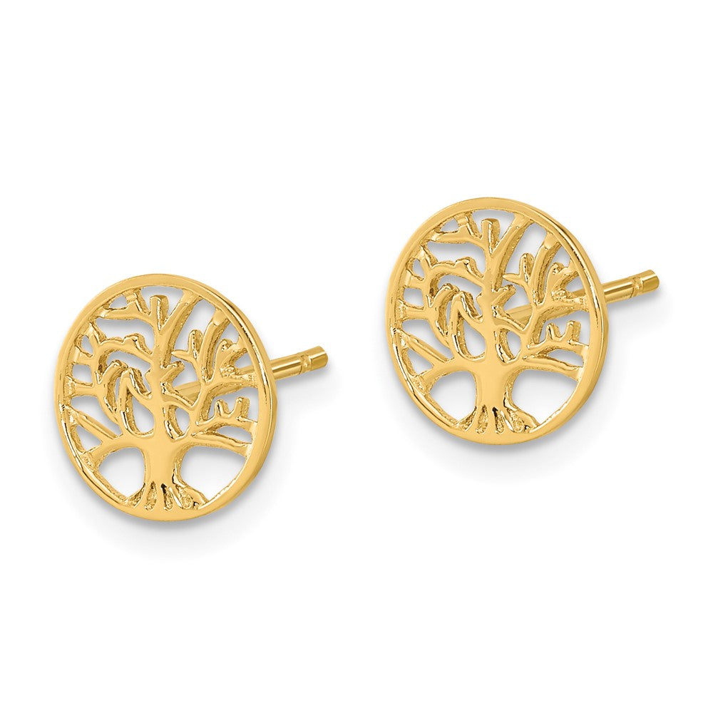 14k Round Tree Post Earrings