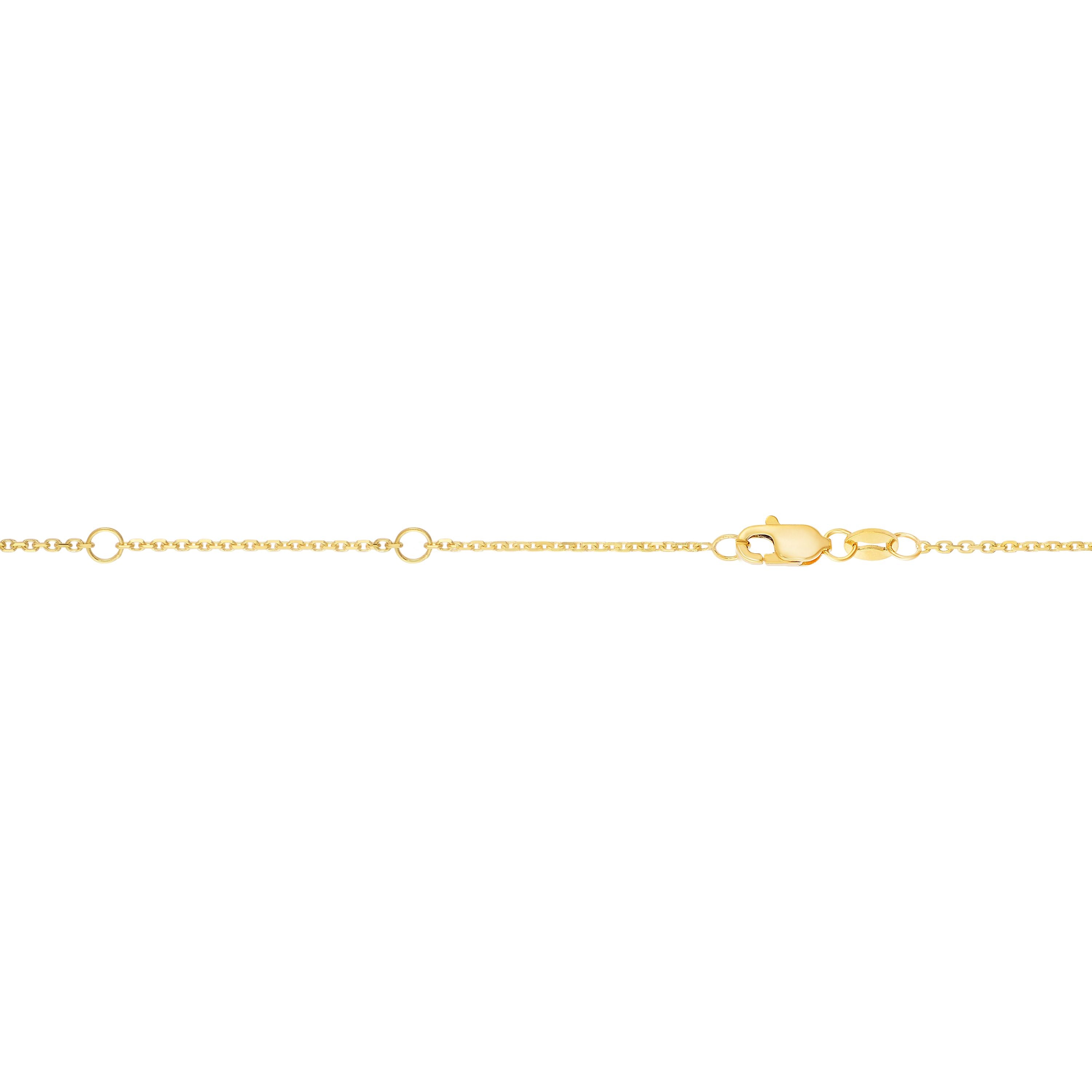 10K Yellow Gold .8mm Extendable Diamond Cut Cable 18" Chain (Jump Ring at 16 & 17 inch) with Lobster Lock