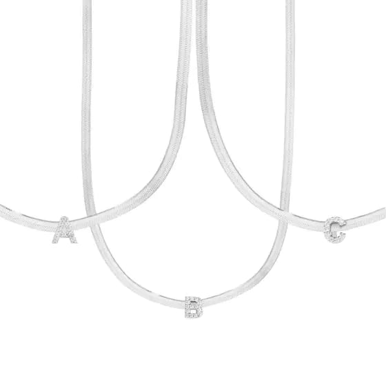 Silver Z Cz 18" Initial Necklace