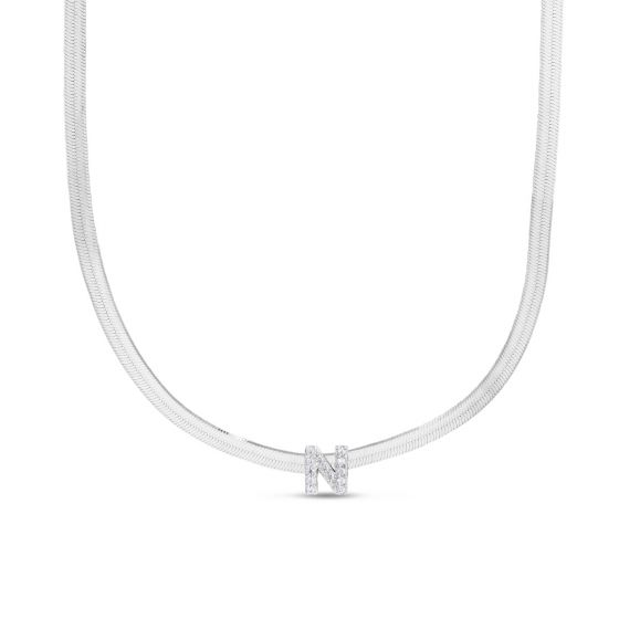 Silver Z Cz 18" Initial Necklace