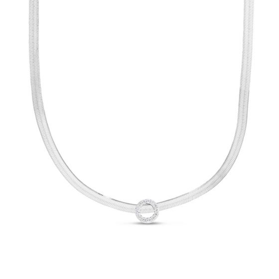 Silver Z Cz 18" Initial Necklace