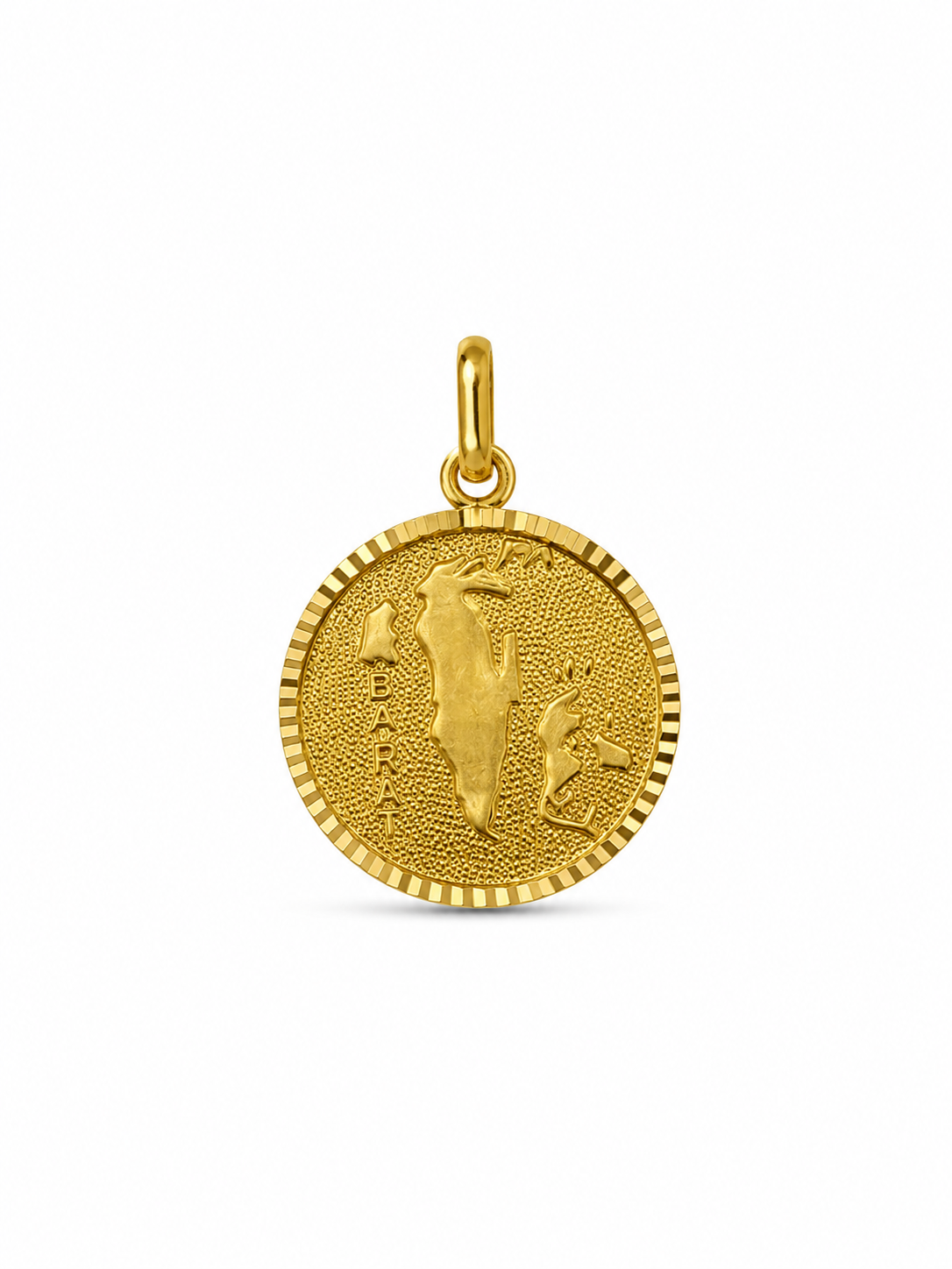 22KT Bahrain Round Yellow Gold Pendant [A3B8]