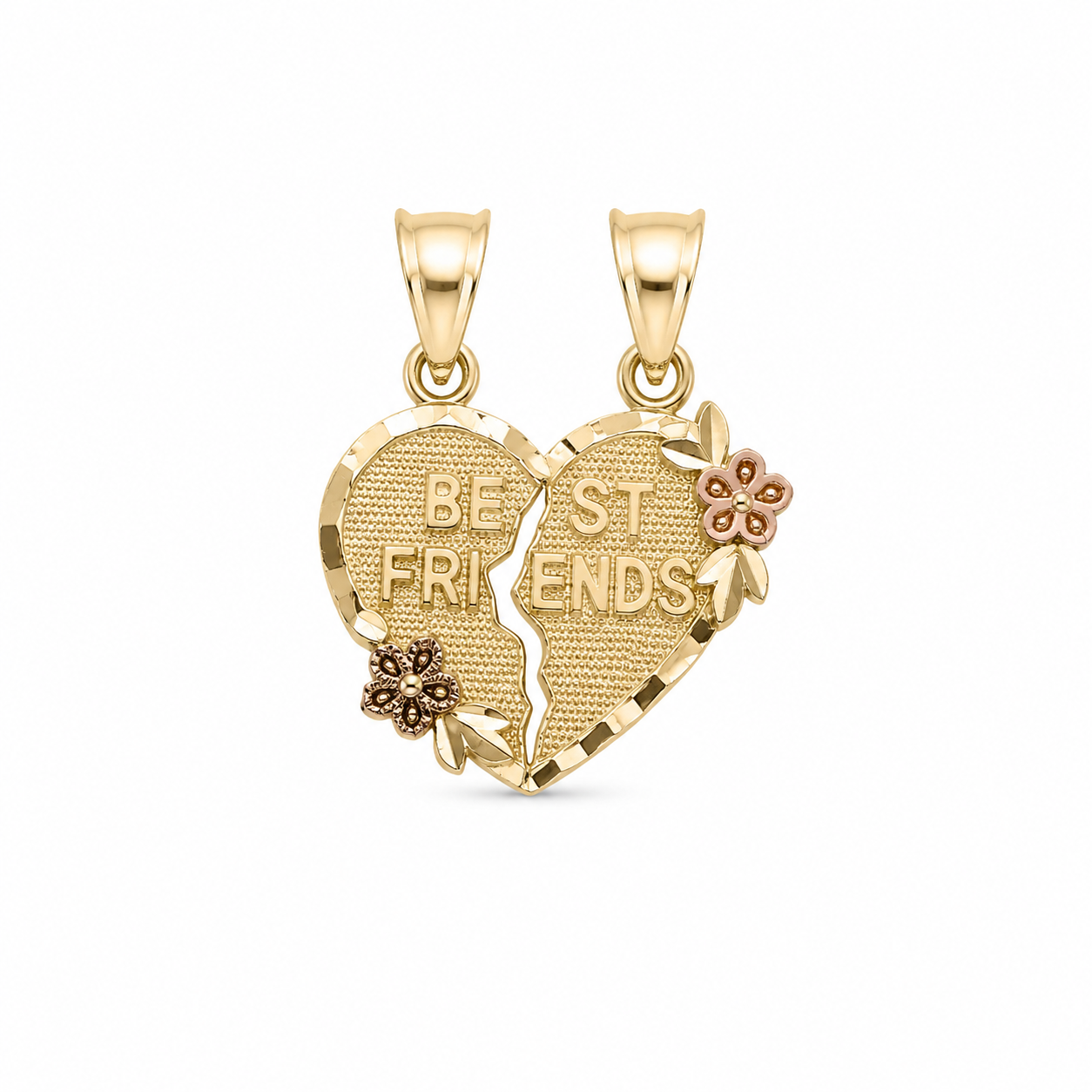 14KT Heart Best Friends Yellow Gold Pendant [A1B4]