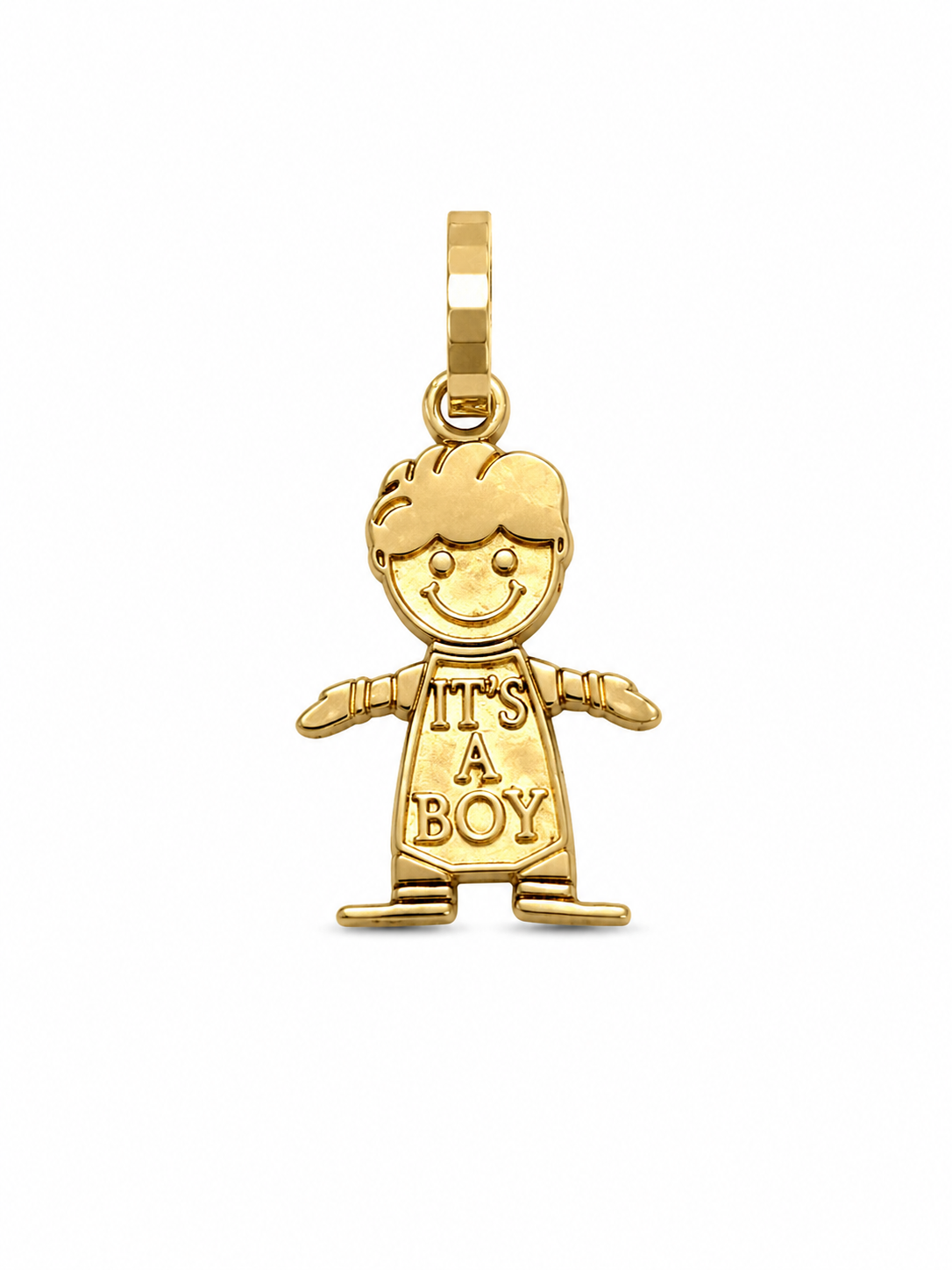 10KT Boy Figure Yellow Gold Pendant [A1B3]b