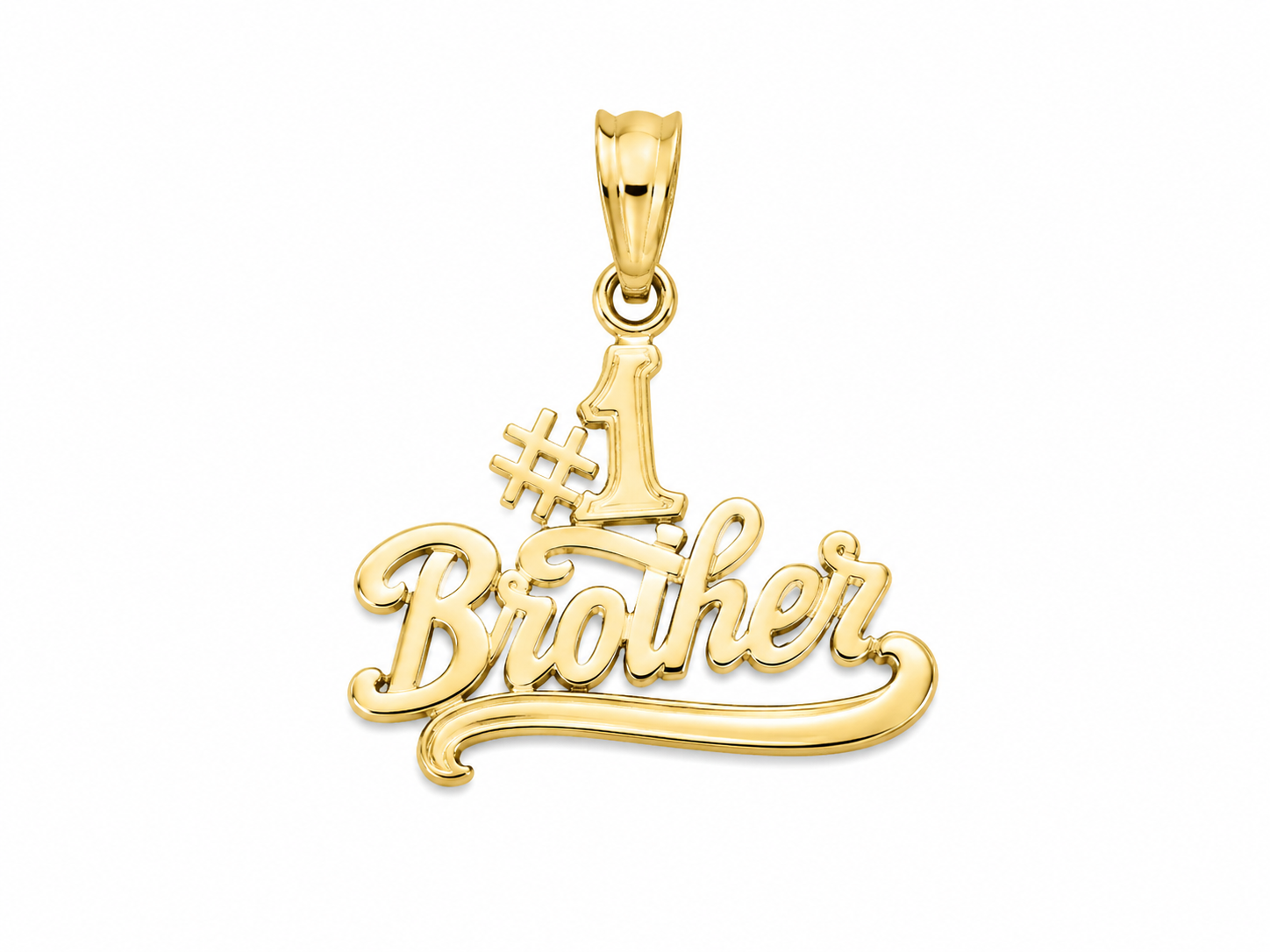 14KT #1 Brother Yellow Gold Pendant [A0B9]