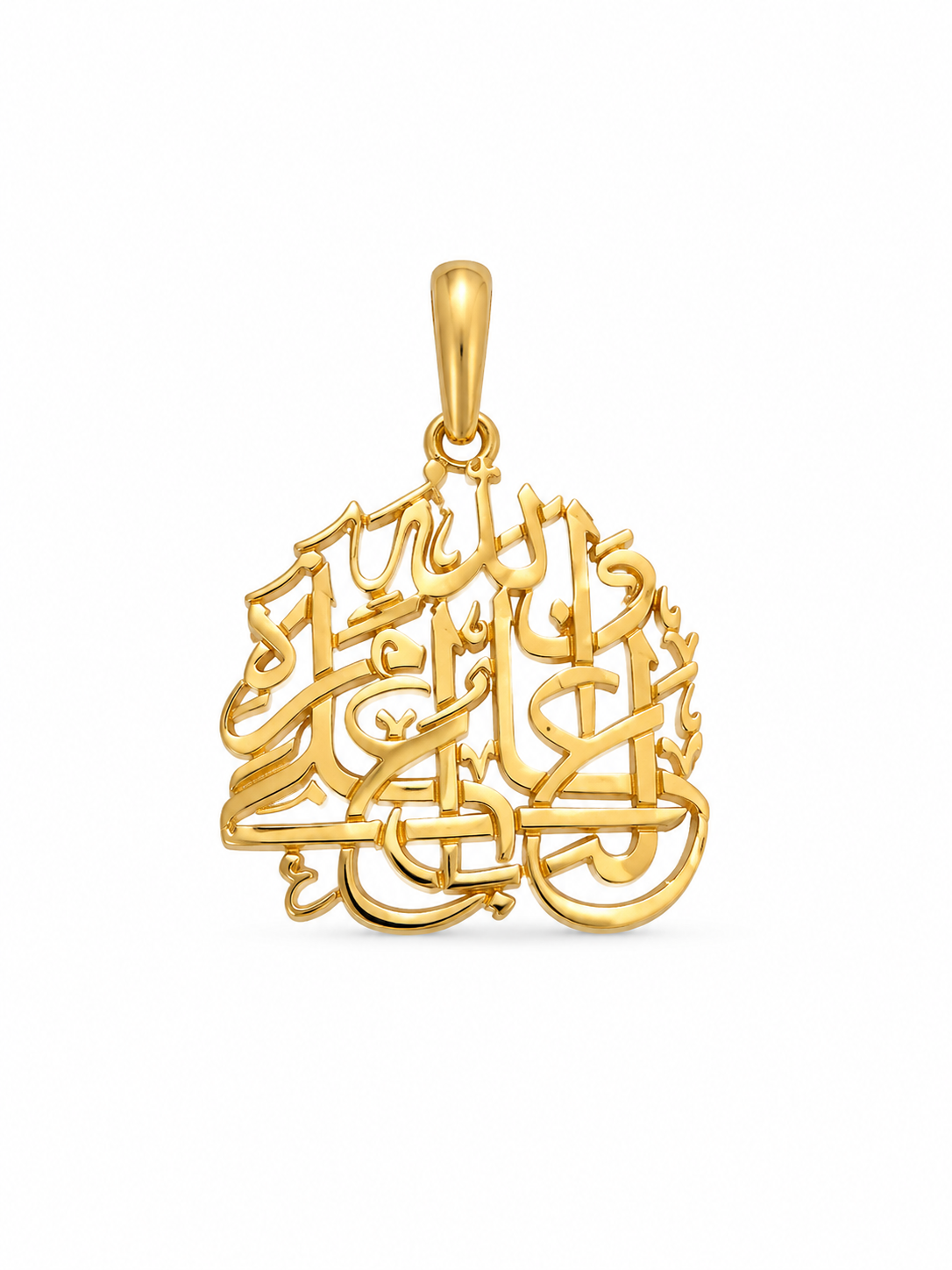 21KT Arabic Calligraphy Yellow Gold Pendant [A5B2]