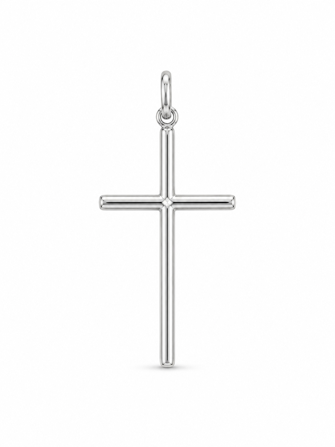 18KT Cross White Gold Pendant [A1B8]