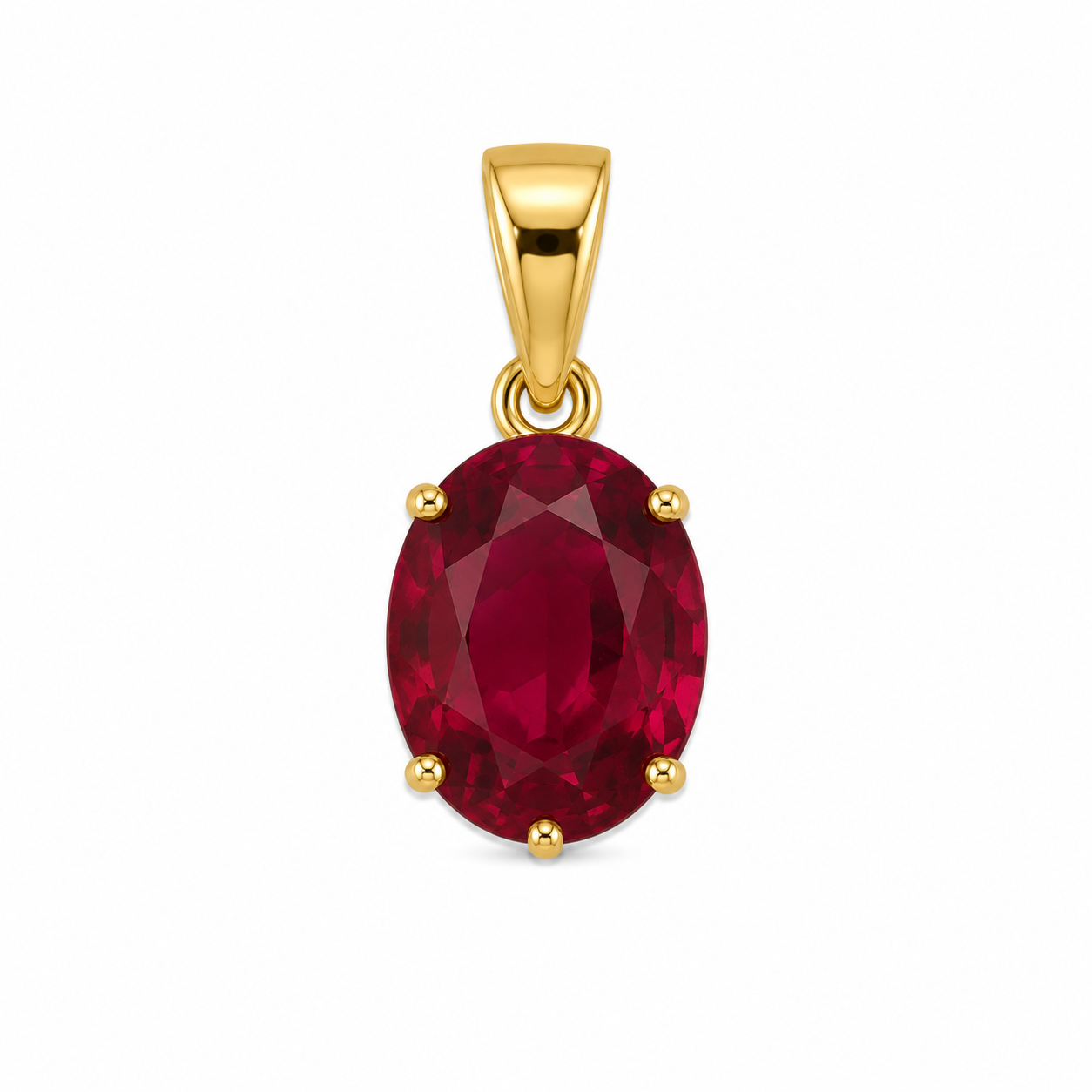 14KT Cubic Zirconium Yellow Gold Pendant [A1B8]