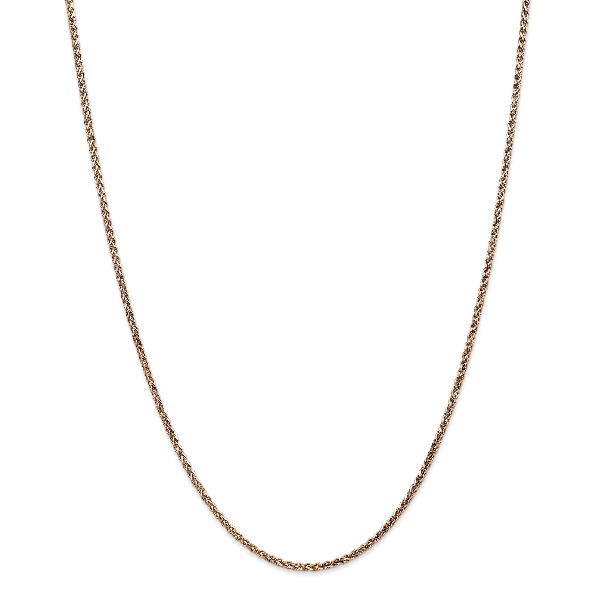 14K Rose Gold 16 Inch 2.1Mm Diamond-Cut Spiga With Lobster Clasp Chain