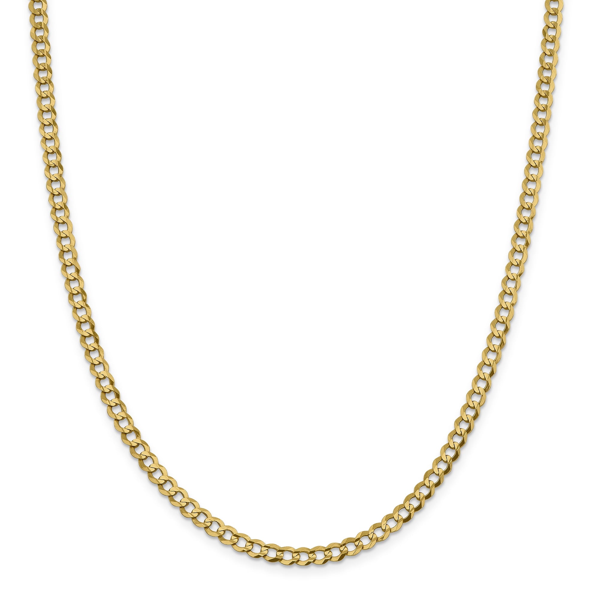 14K 18 Inch 4.7Mm Lightweight Flat Cuban With Lobster Clasp Chain