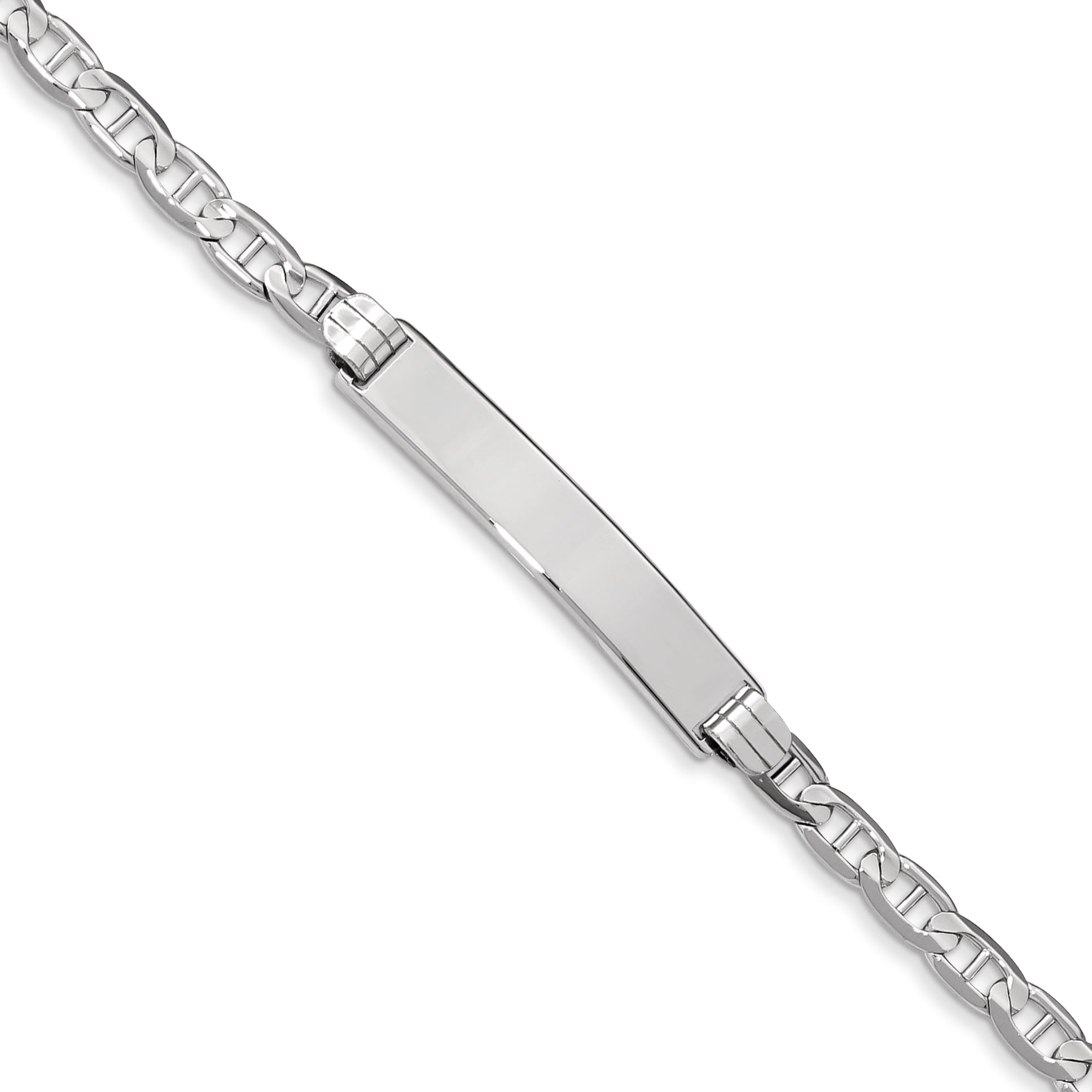 14K Wg Anchor Link Id Bracelet