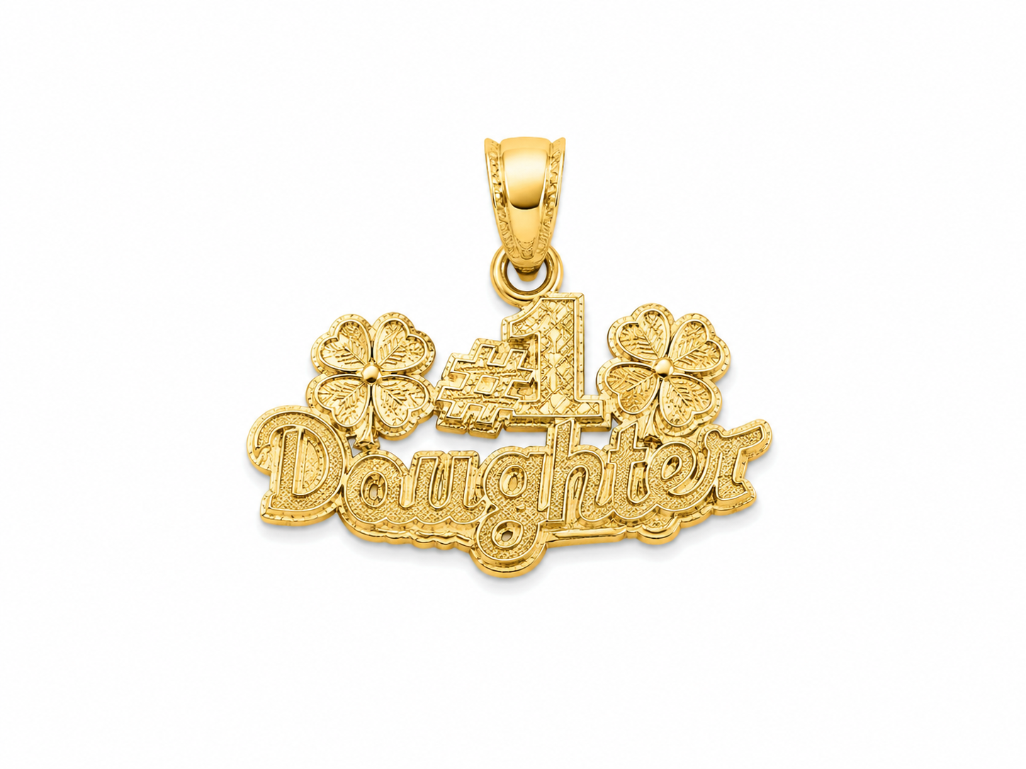14KT #1 Daughter Yellow Gold Pendant [A0B9]