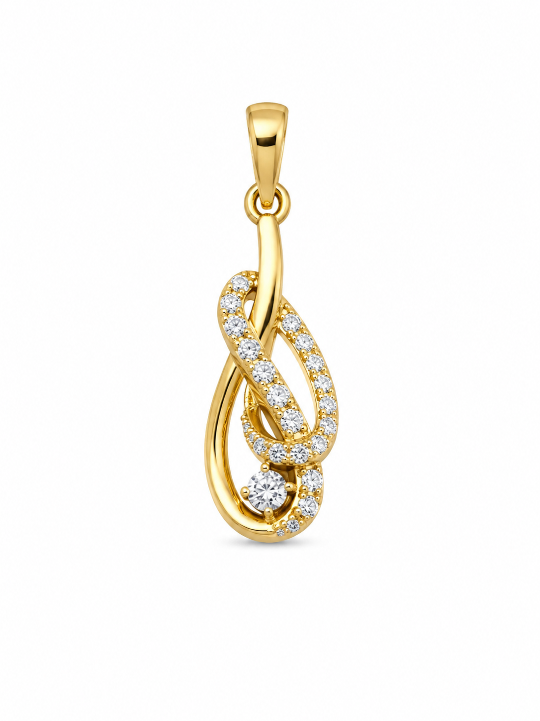 10KT Designer Cubic Zirconium Yellow Gold Pendant [A2B0]